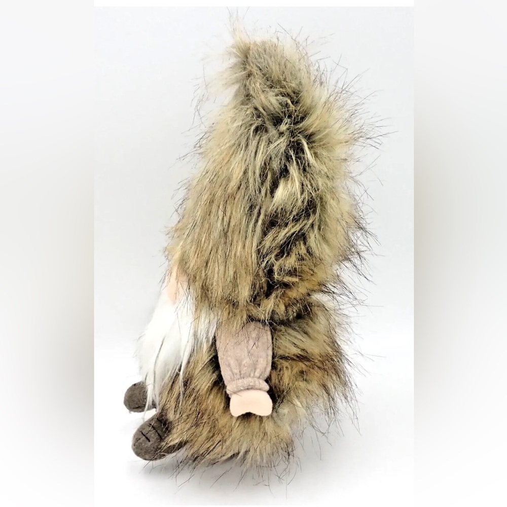 Steinar Fuzzy Hairy Gnome 12" Faux Fur Beard Hat Handmade Stuffed Plush - Picture 4 of 7
